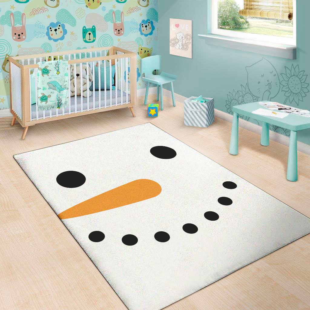 snowman face print area rug floor decor 7492