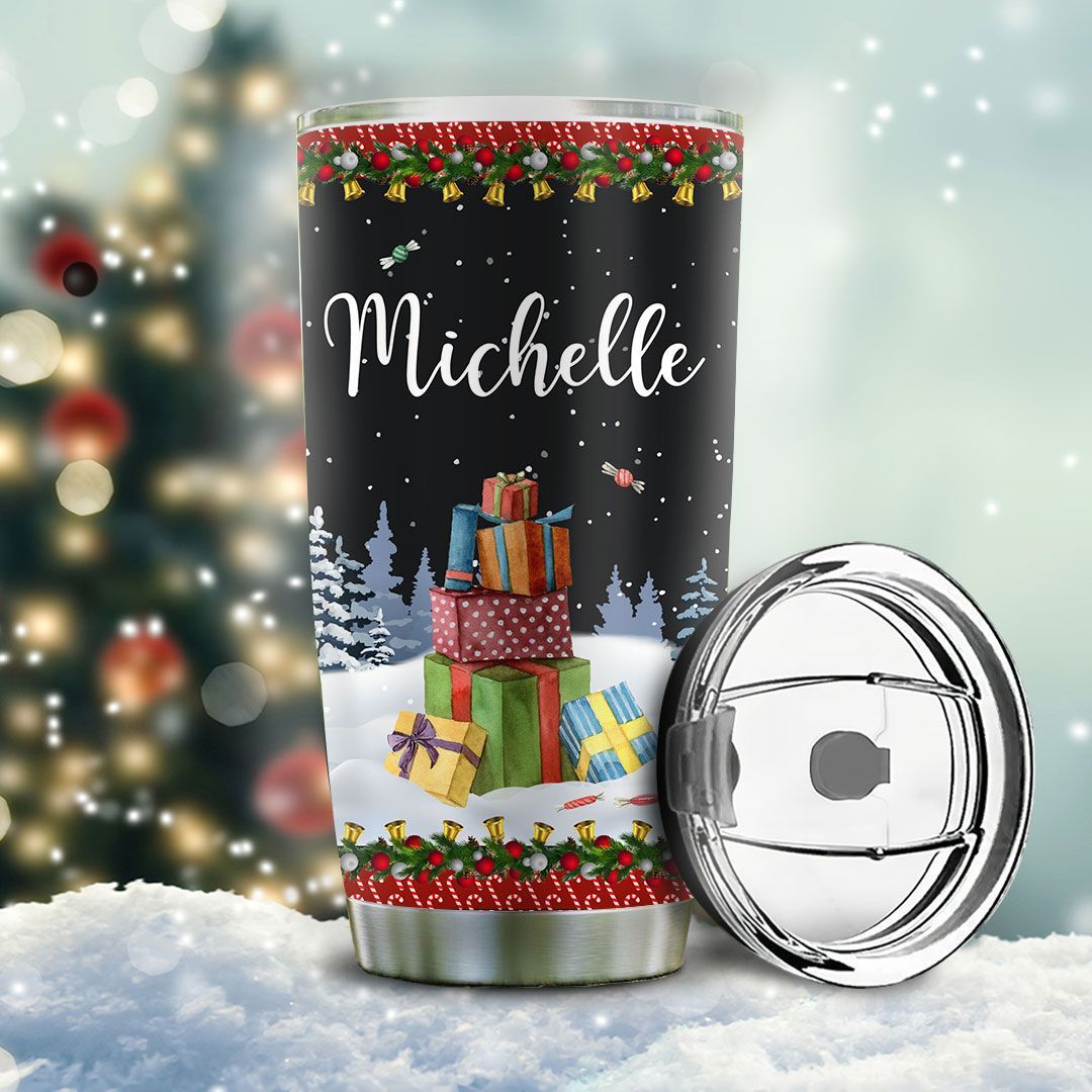 snowman family personalized stainless steel tumbler 8553