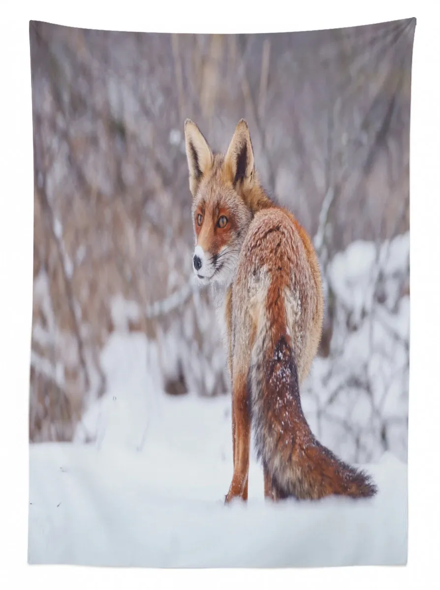 snowy country furry animal 3d printed tablecloth table decor 2325