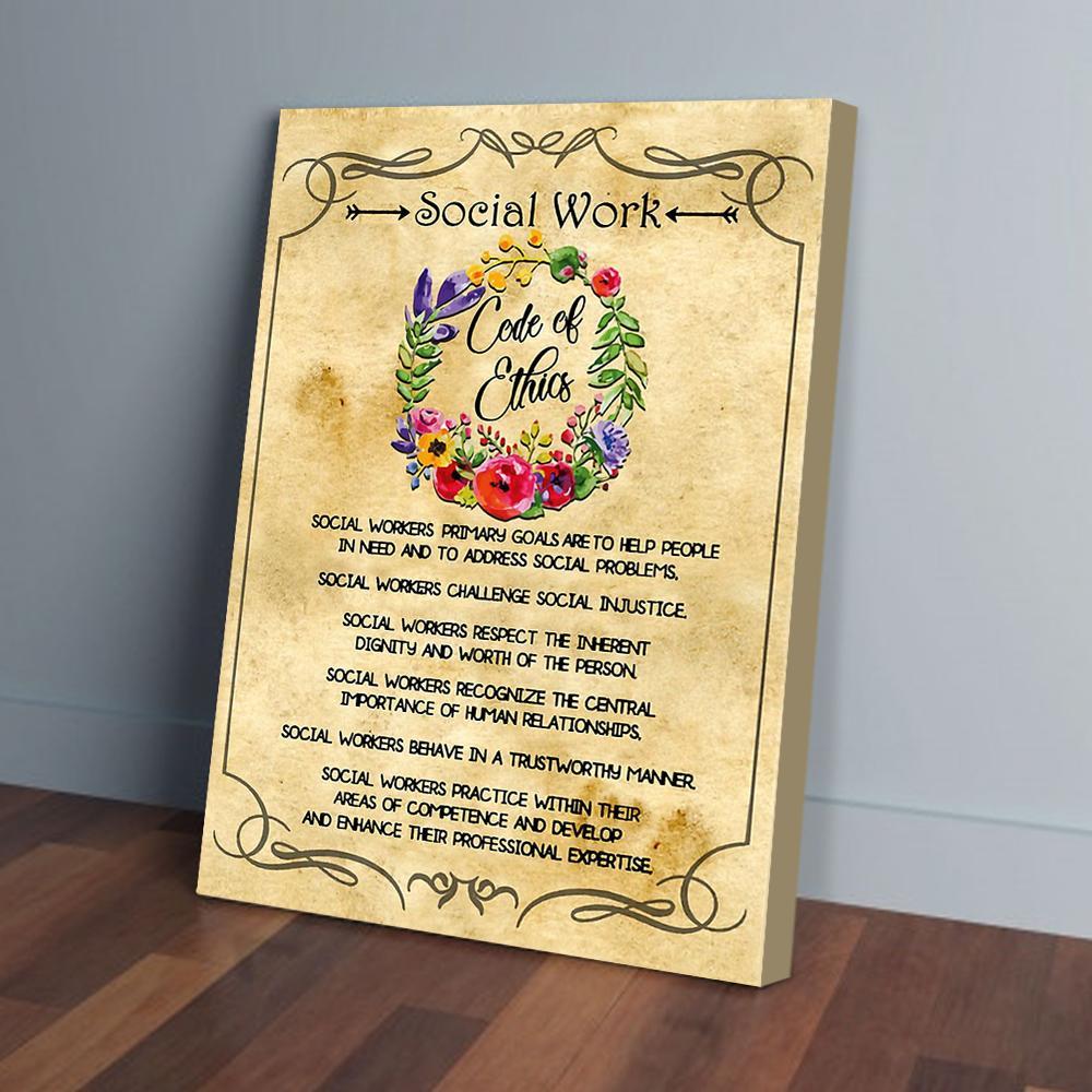 social work code of ethics canvas prints wall art decor 1998
