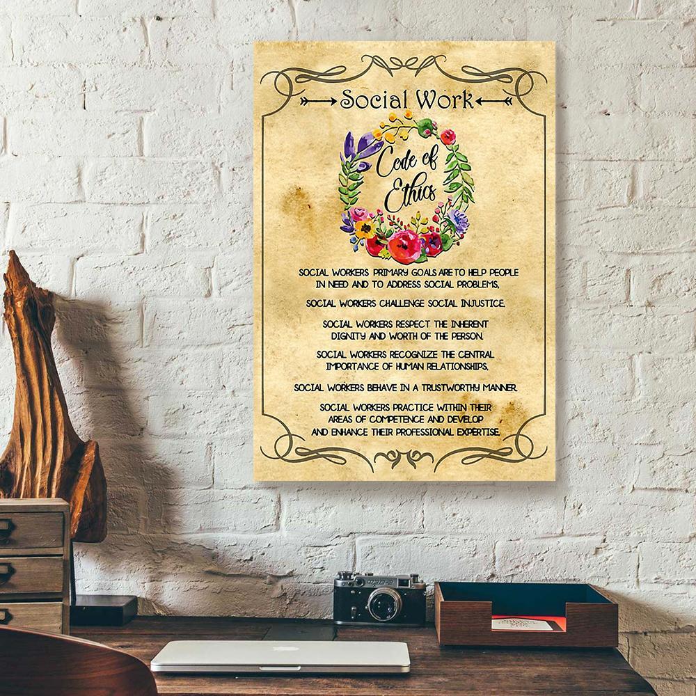 social work code of ethics canvas prints wall art decor 6881