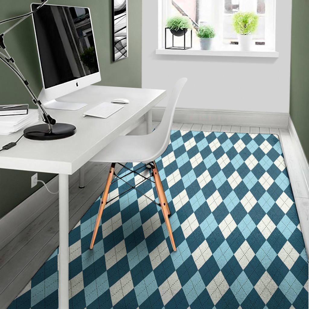 soft blue argyle pattern print area rug floor decor 6192