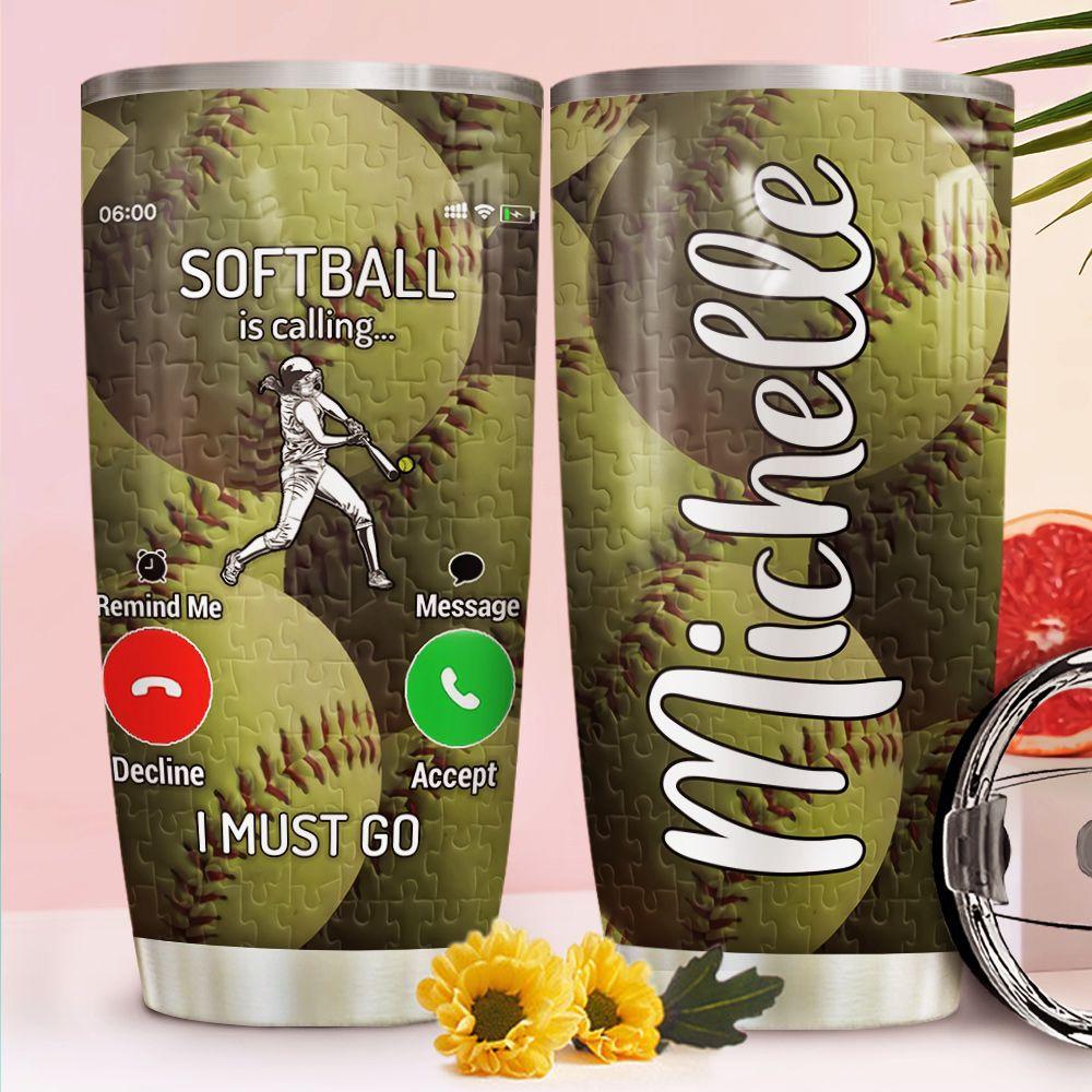 Softball Calling Personalized Stainless Steel Tumbler softball calling personalized stainless steel tumbler 5016