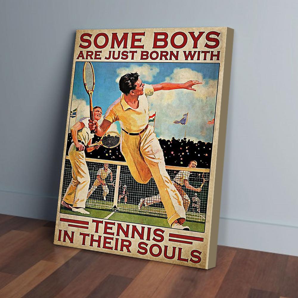 some boys are just born with tennis in their souls canvas prints wall art decor 3843