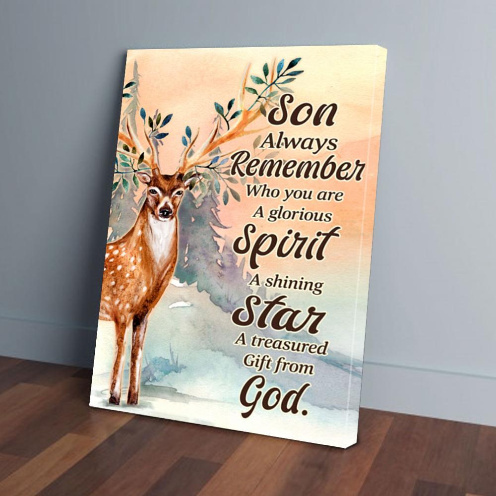 son always remember who you are hunting vertical canvas prints wall art decor 3578