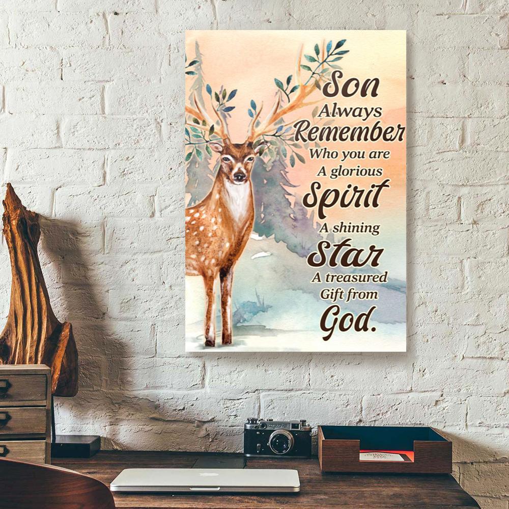 son always remember who you are hunting vertical canvas prints wall art decor 5870