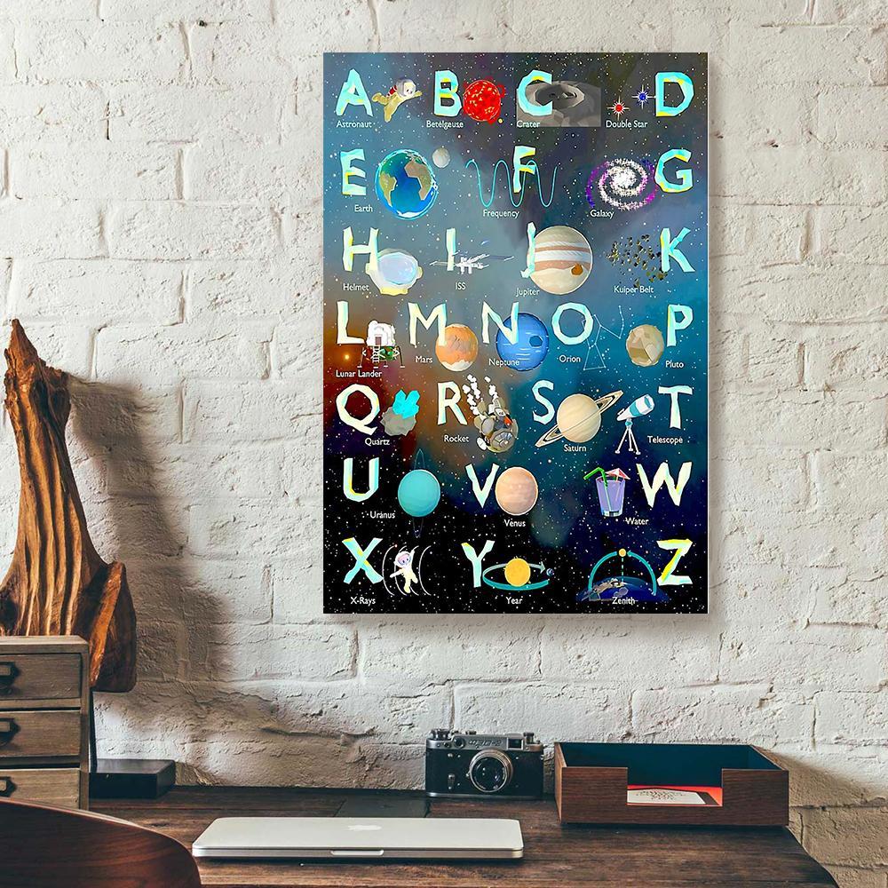 space alphabet teacher canvas prints wall art decor 1290