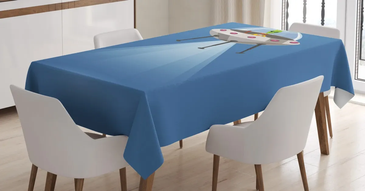 Spaceship Extraterrestrial 3D Printed Tablecloth Table Decor