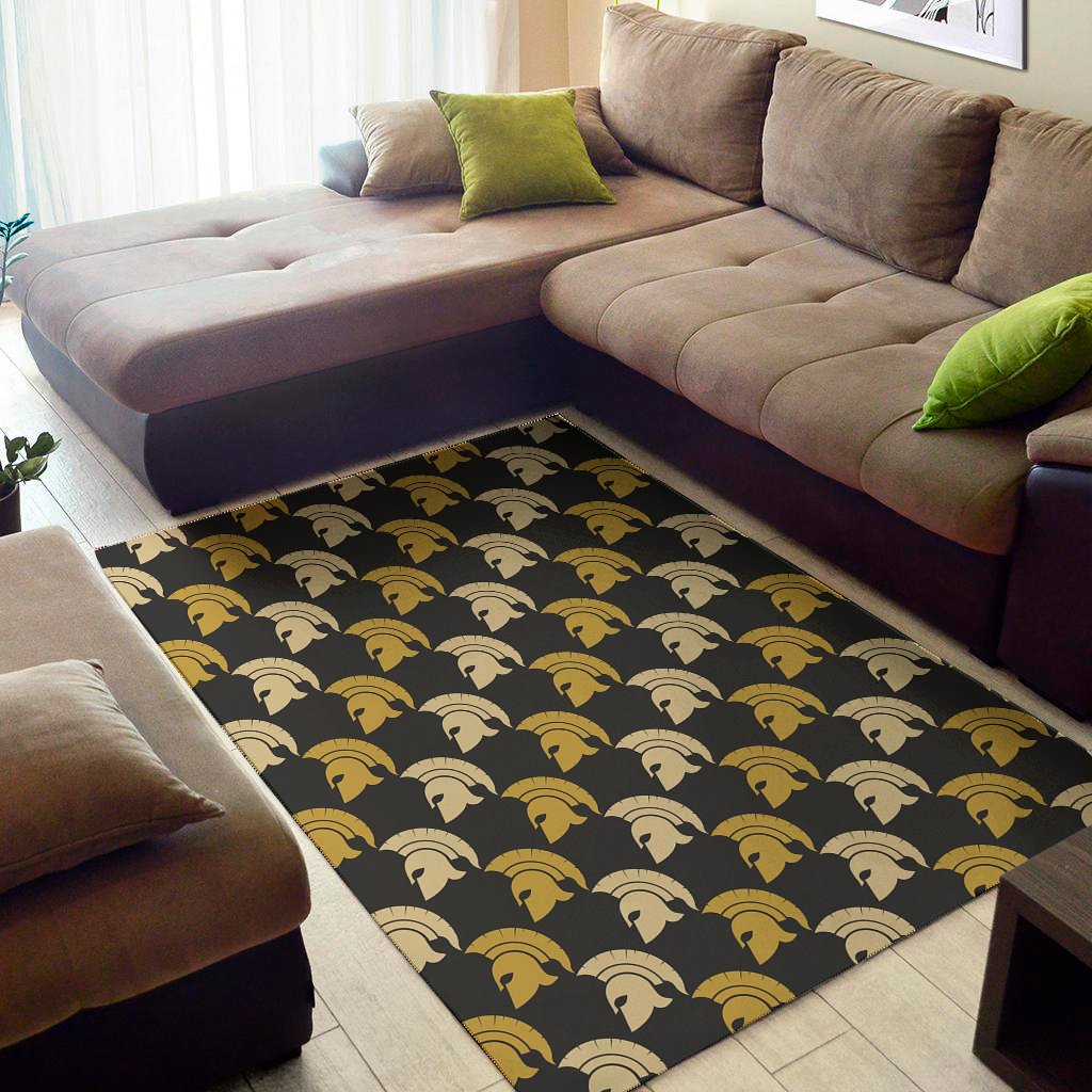 spartan warrior helmet pattern print area rug floor decor 6303