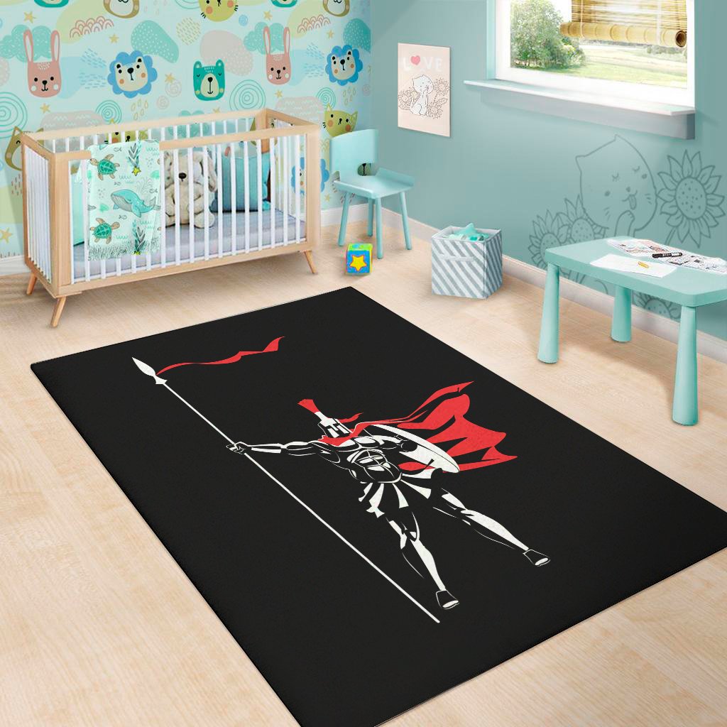 spartan warrior print area rug floor decor 3836