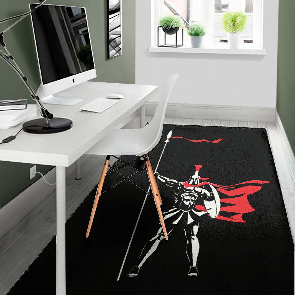 spartan warrior print area rug floor decor 3888