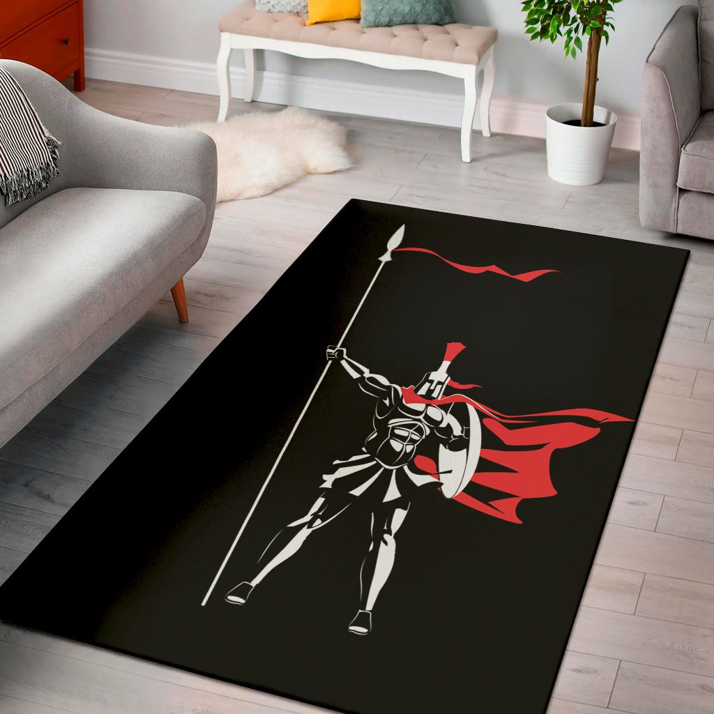 spartan warrior print area rug floor decor 5673