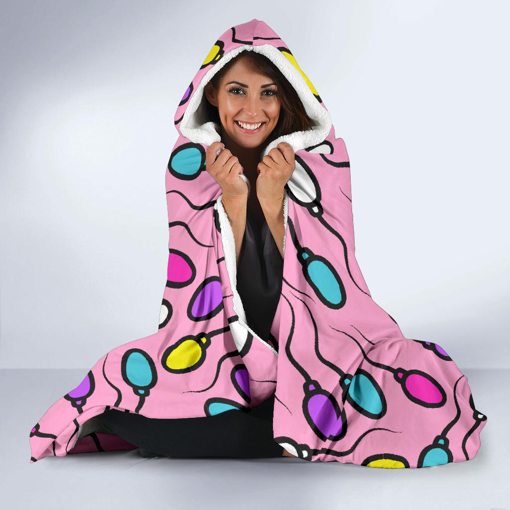 Sperm Anatomy Pattern Print Hooded Blanket Cloak Blanket sperm anatomy pattern print hooded blanket cloak blanket 4731