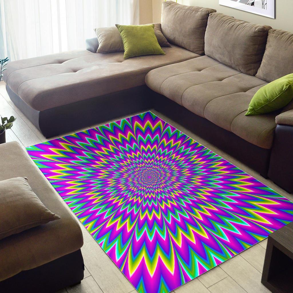 spiky spiral moving optical illusion area rug floor decor 6266