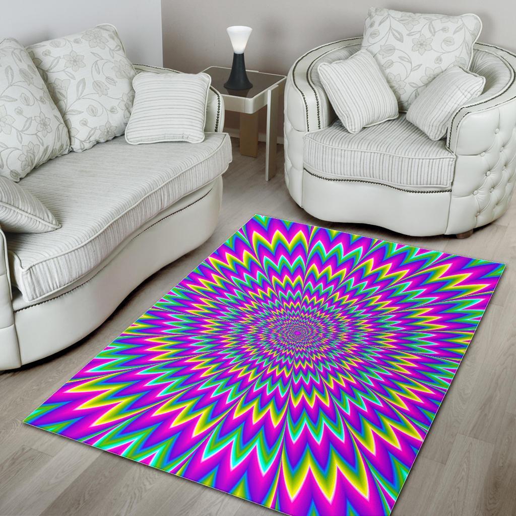 spiky spiral moving optical illusion area rug floor decor 7472