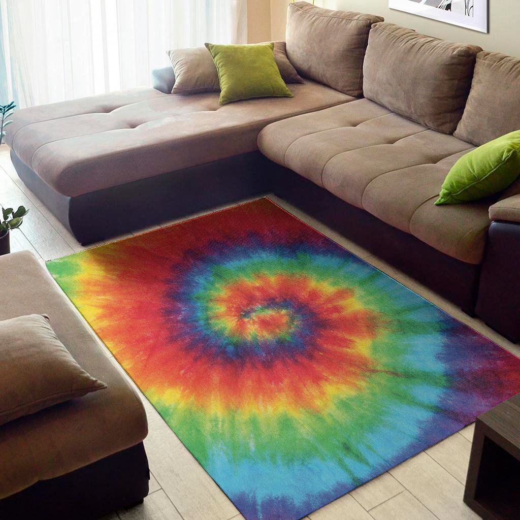 spiral tie dye print area rug floor decor 2547