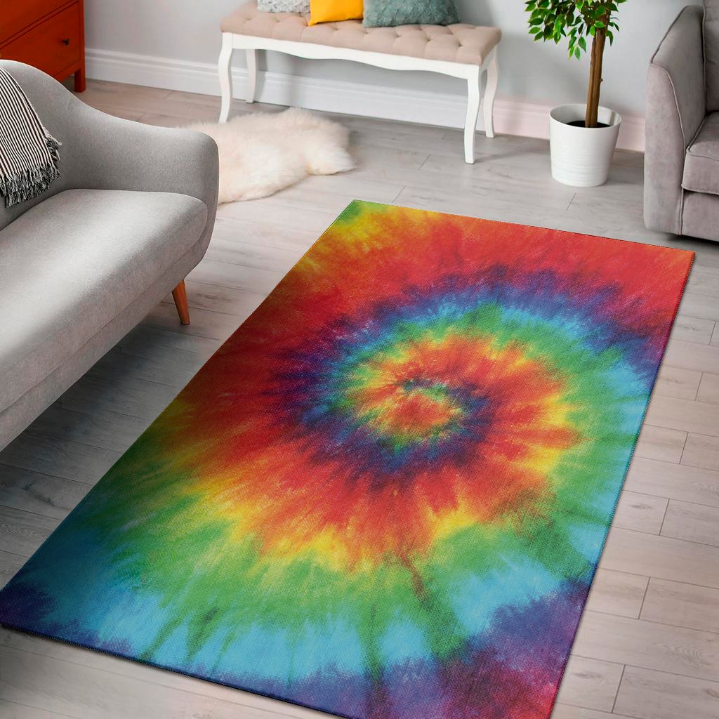 spiral tie dye print area rug floor decor 4294
