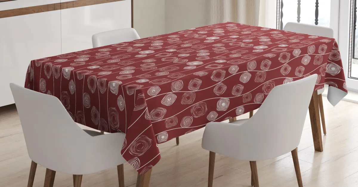 spirals and wavy lines 3d printed tablecloth table decor 4077