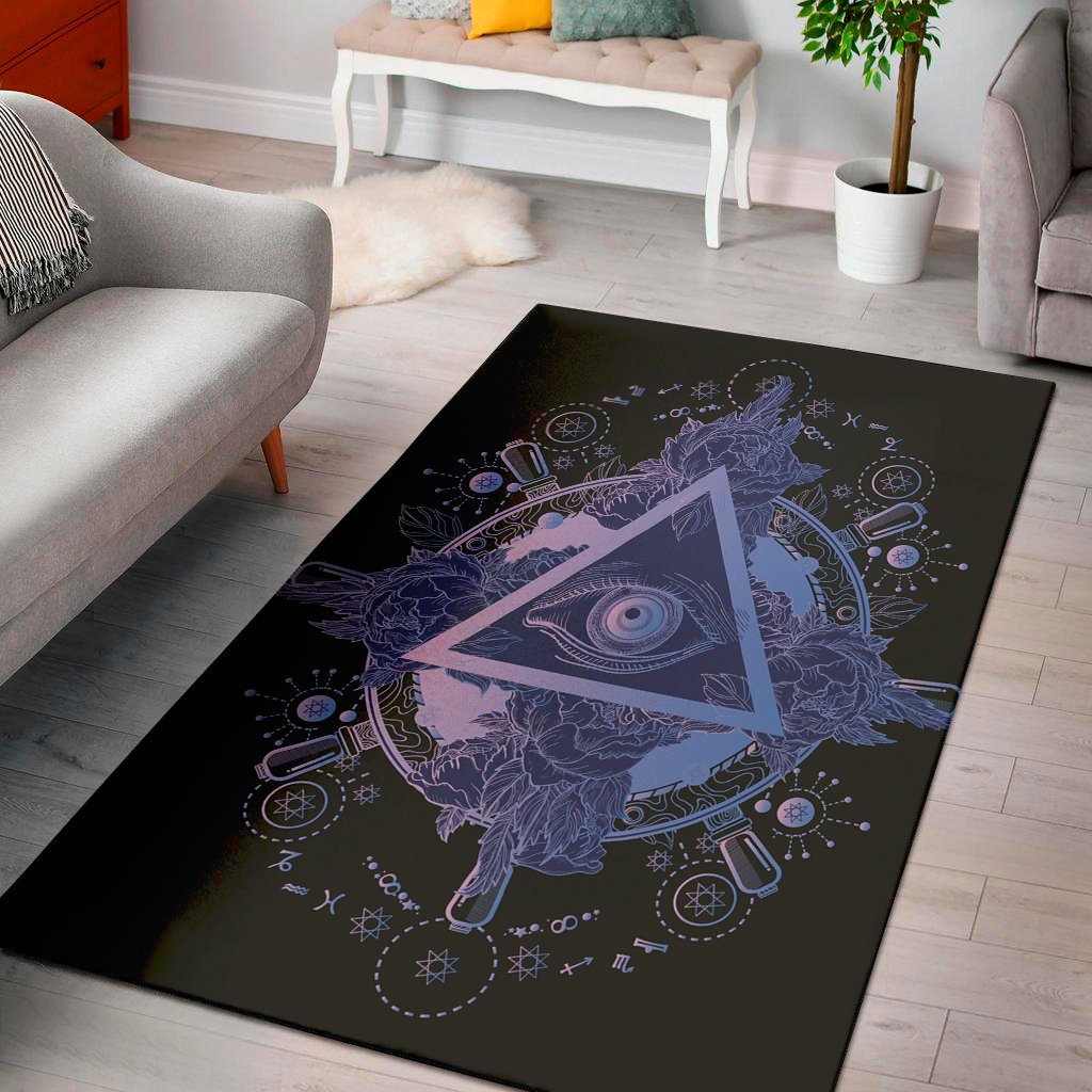 spiritual eye of providence print area rug floor decor 2899