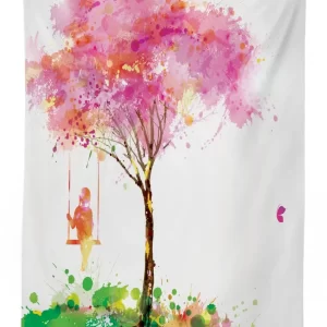 spring blossoming tree 3d printed tablecloth table decor 1766
