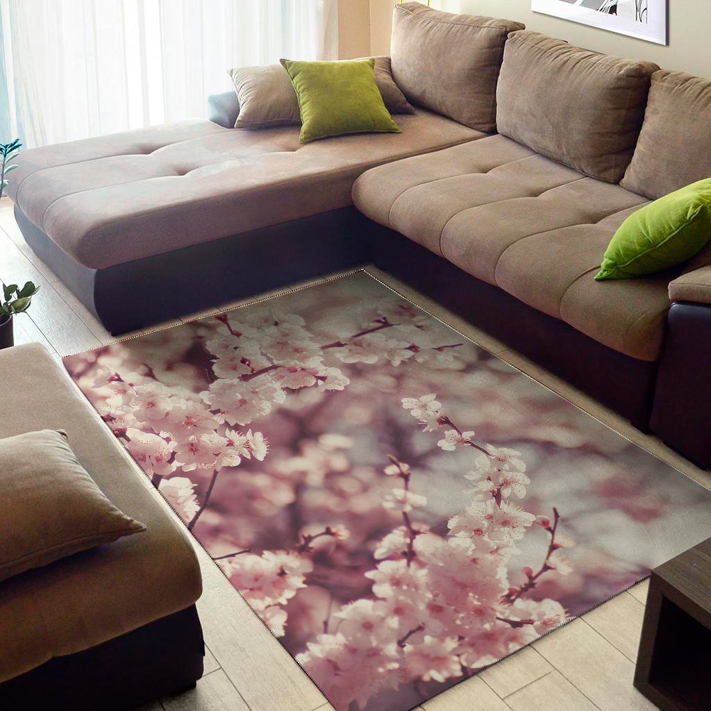 spring cherry blossom print area rug floor decor 4051
