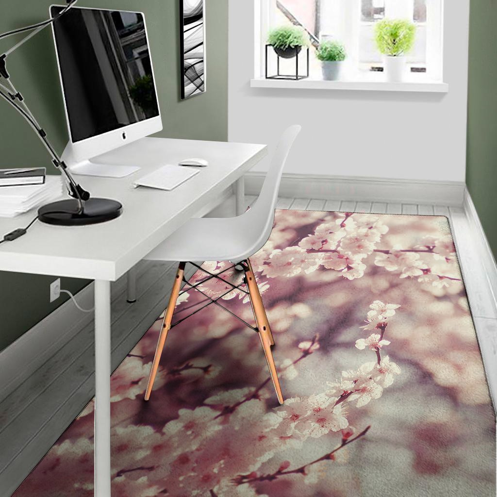 spring cherry blossom print area rug floor decor 4747