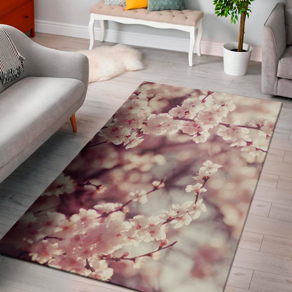 spring cherry blossom print area rug floor decor 5997