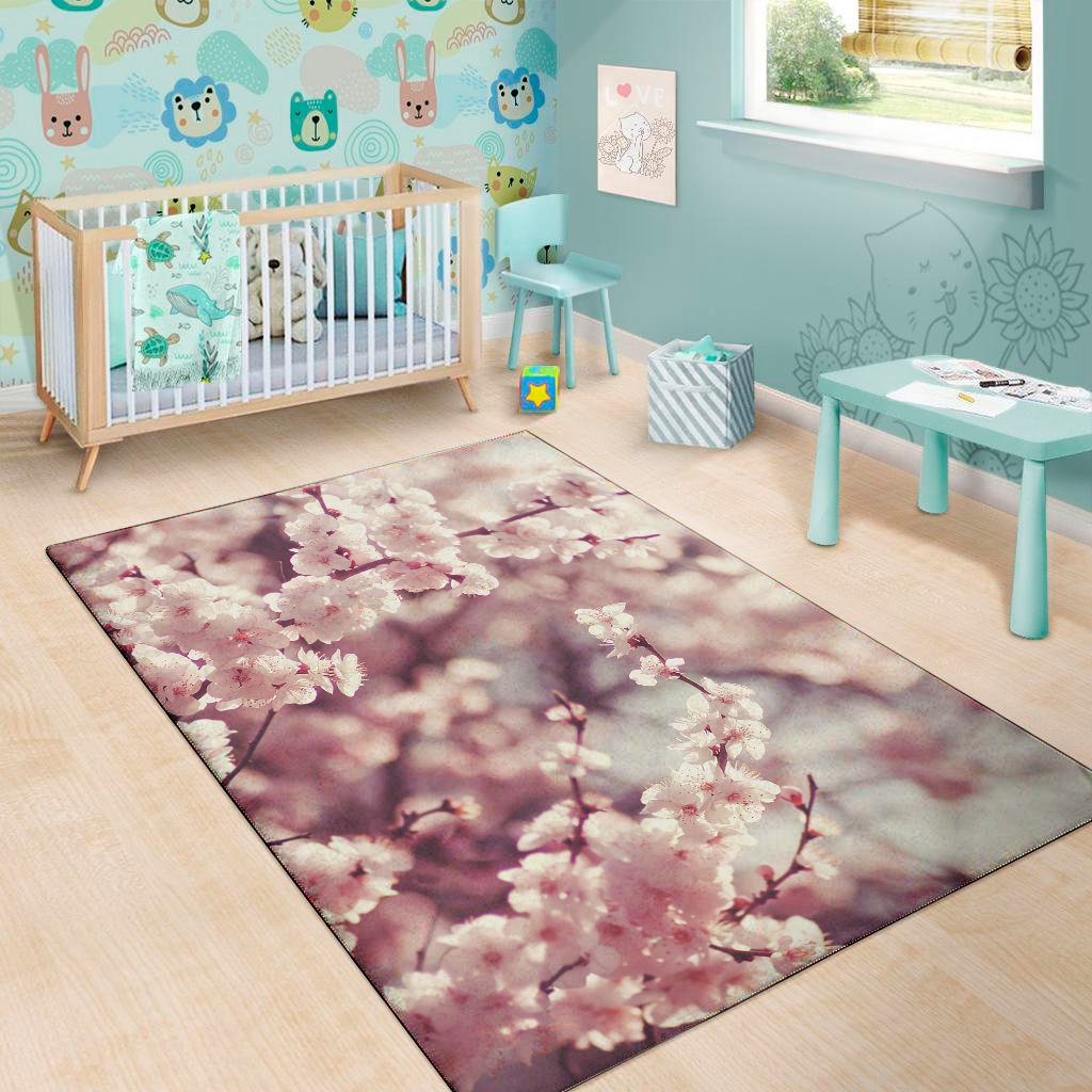 spring cherry blossom print area rug floor decor 8160