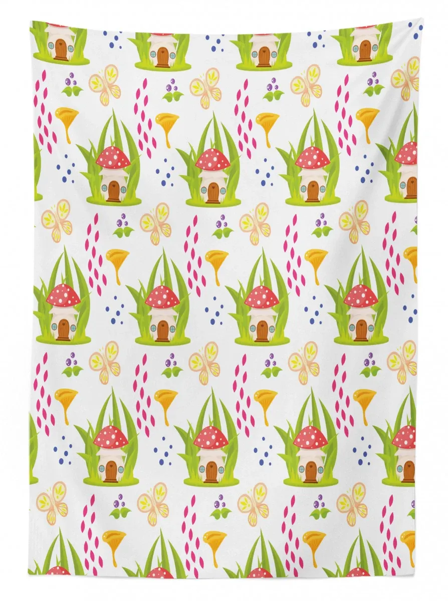 spring forest toadstool 3d printed tablecloth table decor 6548