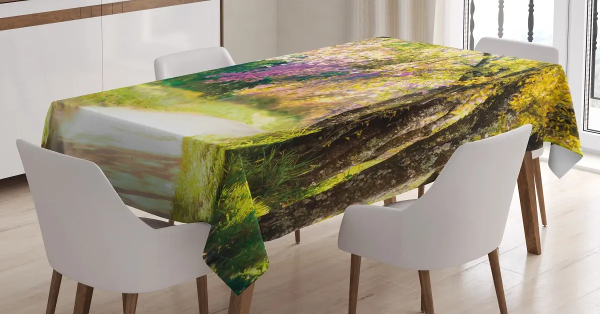 spring park walkway 3d printed tablecloth table decor 3273
