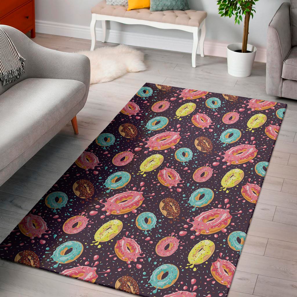 sprinkles donut pattern print area rug floor decor 4157