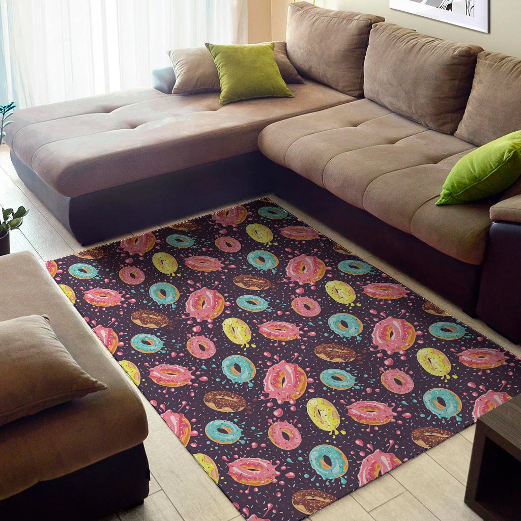 sprinkles donut pattern print area rug floor decor 4733