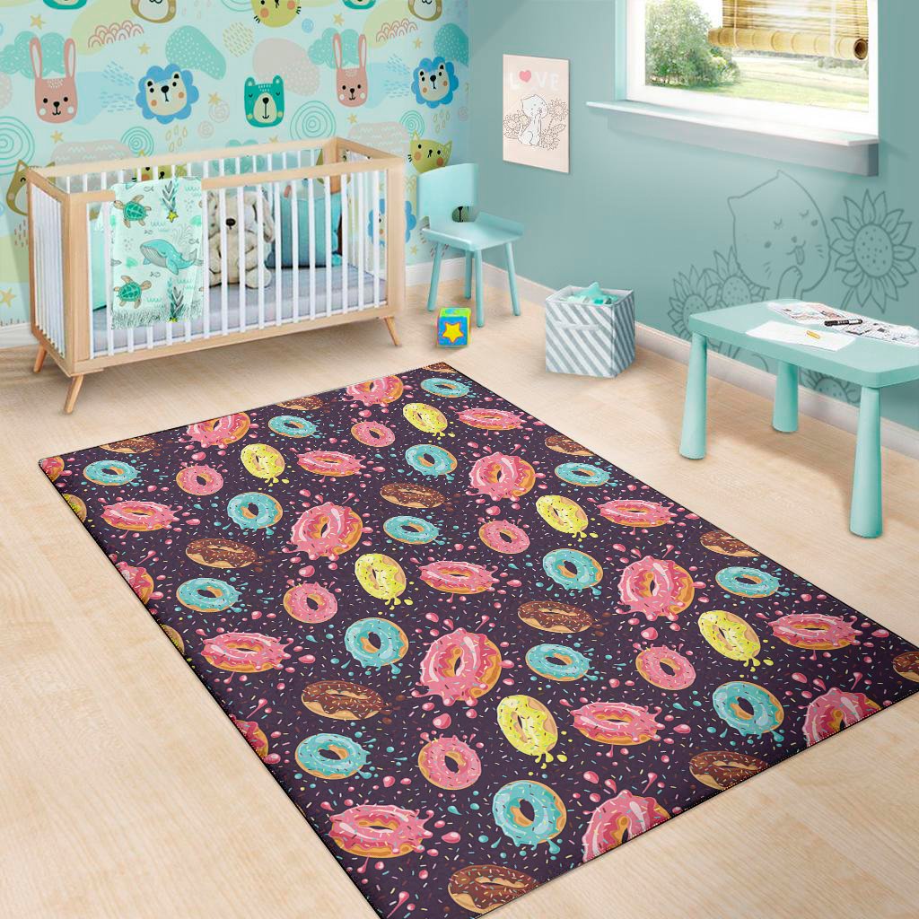 sprinkles donut pattern print area rug floor decor 8236