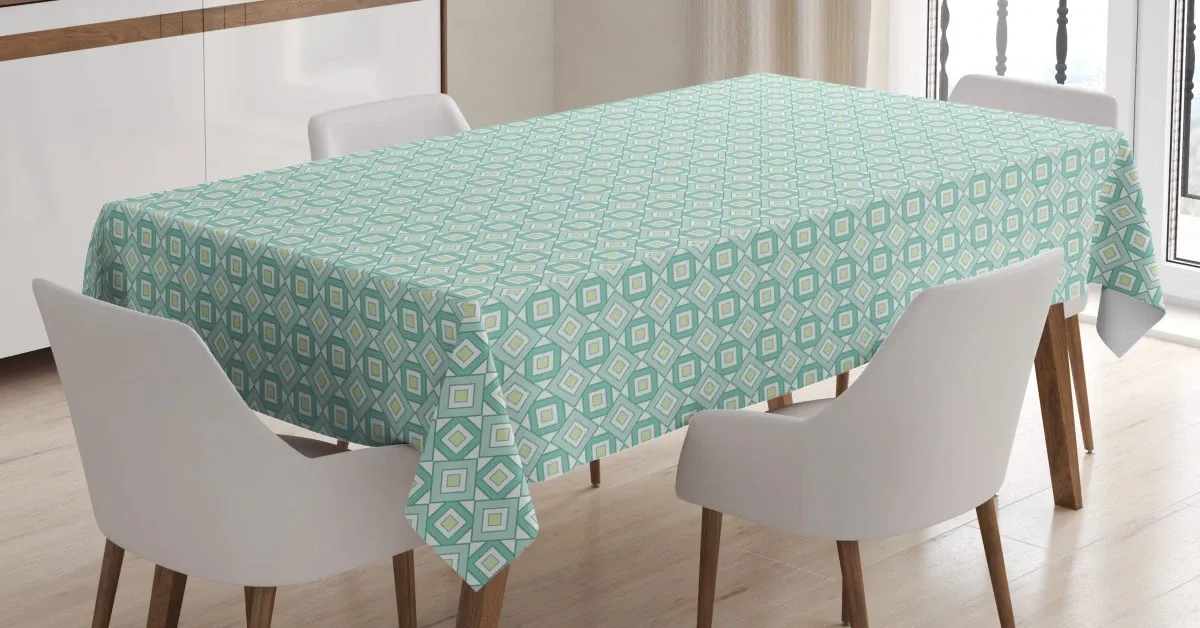 square pastel mosaic 3d printed tablecloth table decor 2800