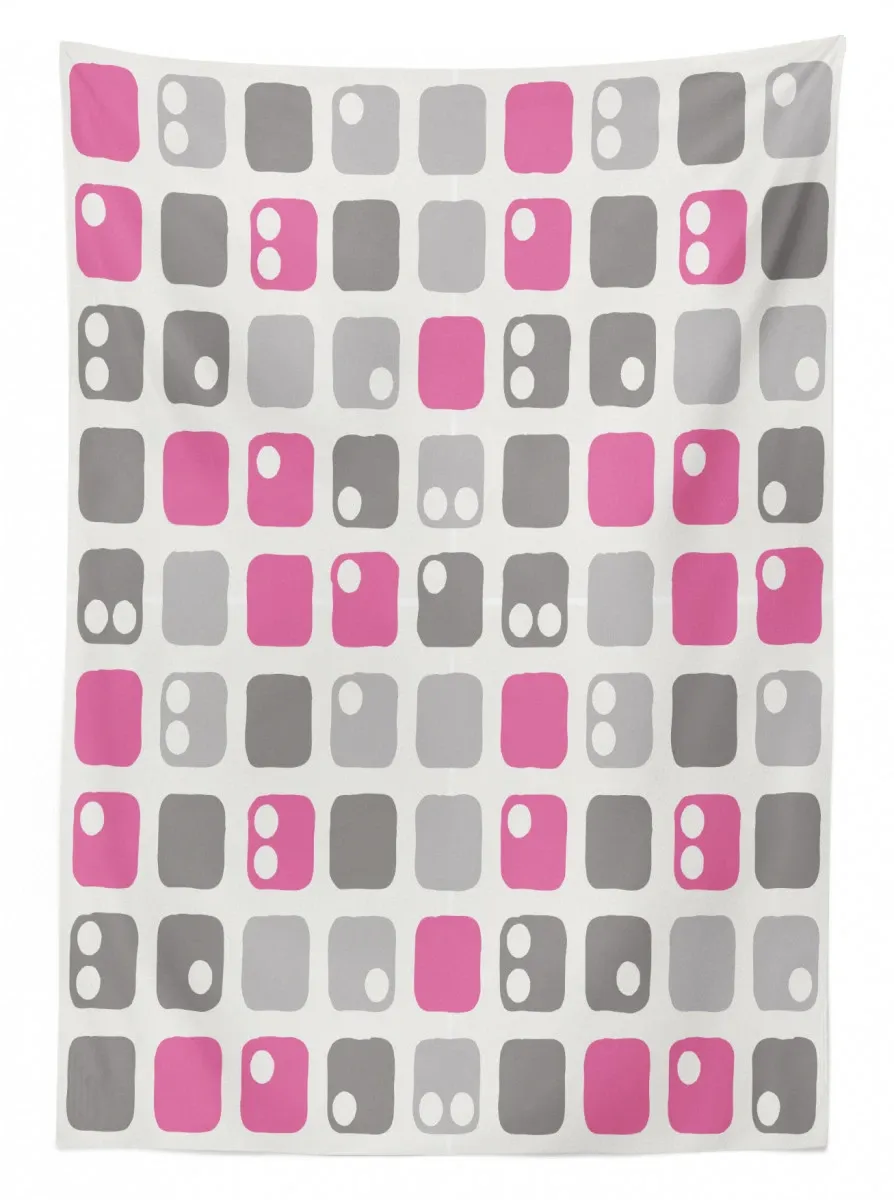 squares and dots 3d printed tablecloth table decor 8427