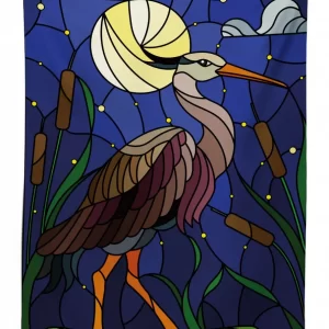 stain glass brown tone heron 3d printed tablecloth table decor 3555