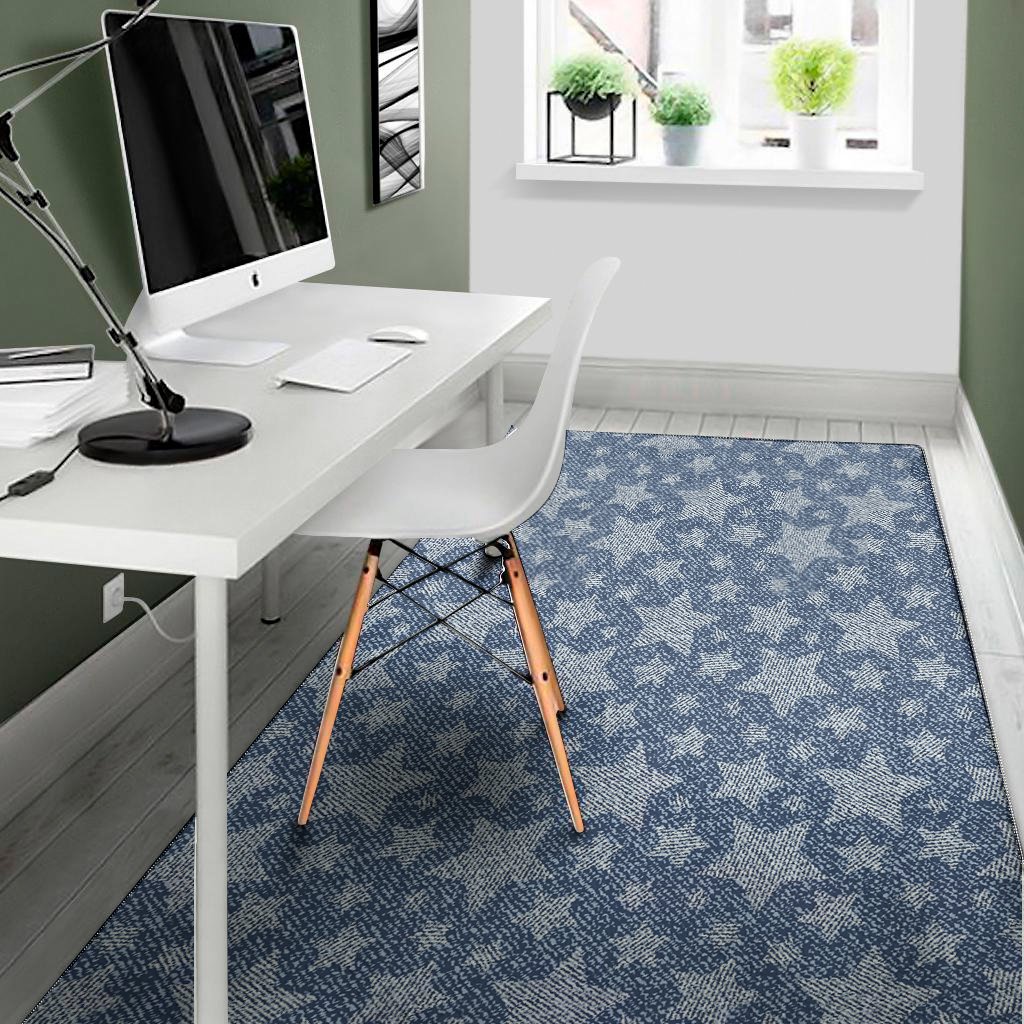 star denim jeans pattern print area rug floor decor 5339