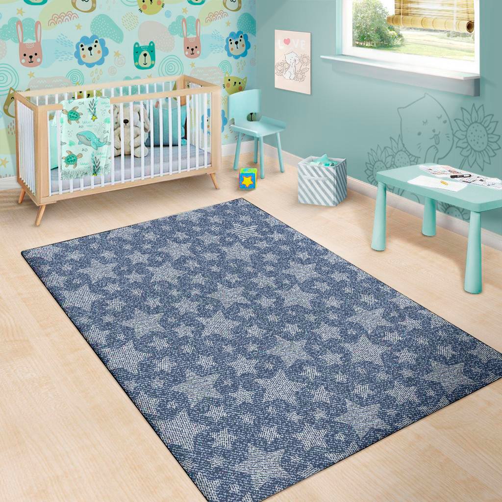 star denim jeans pattern print area rug floor decor 7416