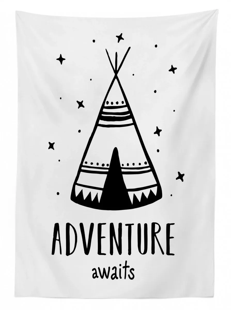 stars doodle words 3d printed tablecloth table decor 3113