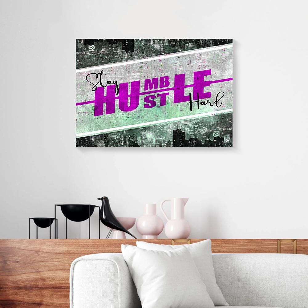Stay Humble Hustle Hard City Pink Women Canvas Prints - Wall Art Decor stay humble hustle hard city pink women canvas prints wall art decor 1824