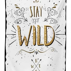 stay wild hand lettering 3d printed tablecloth table decor 1054