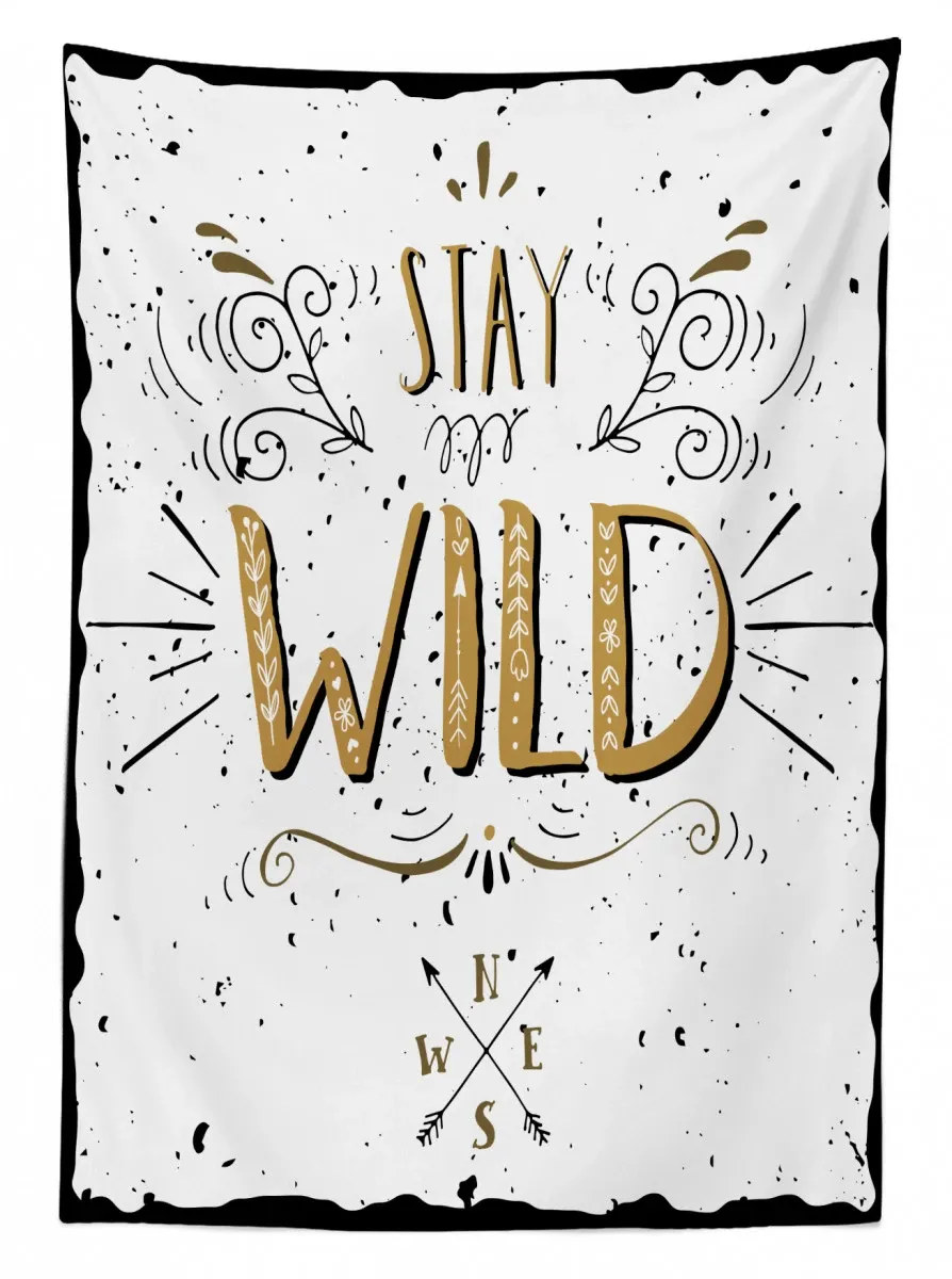 stay wild hand lettering 3d printed tablecloth table decor 1054