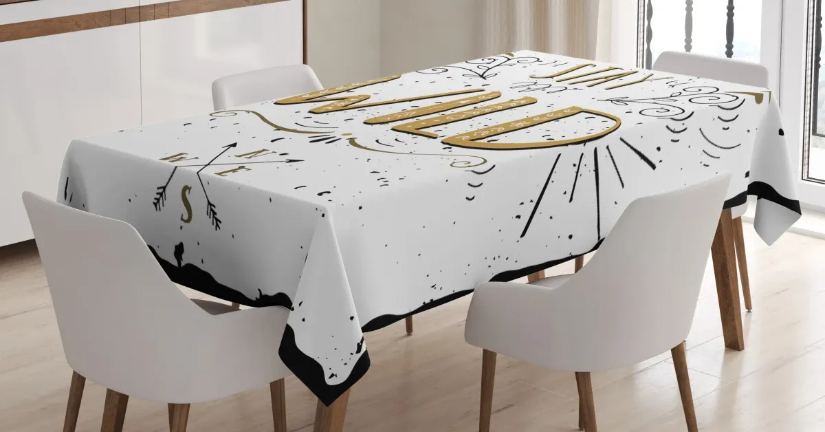stay wild hand lettering 3d printed tablecloth table decor 4363