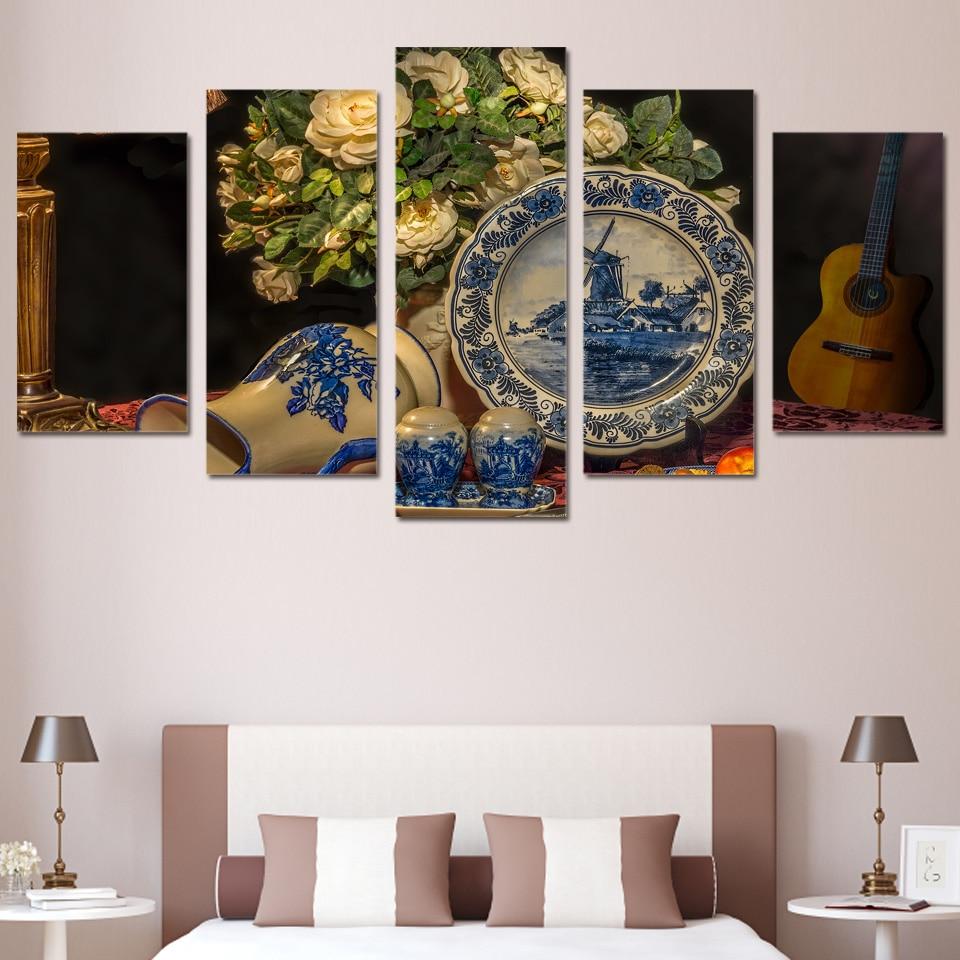 still life porcelain - Abstract 5 Panel Canvas Art Wall Decor still life porcelain abstract 5 panel canvas art wall decor 3105