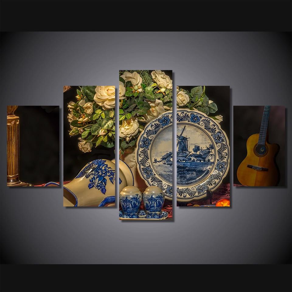 still life porcelain - Abstract 5 Panel Canvas Art Wall Decor still life porcelain abstract 5 panel canvas art wall decor 8511