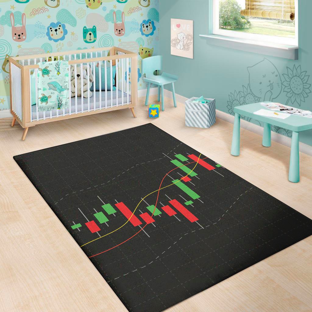 stock market candlestick print area rug floor decor 4675