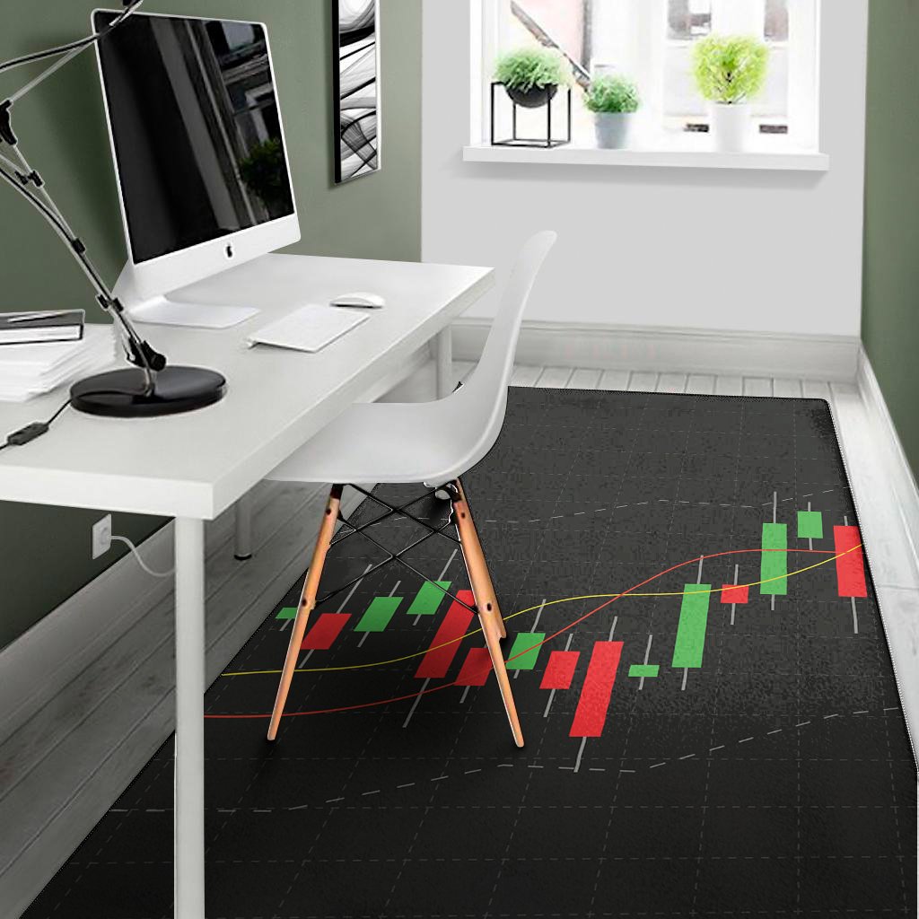 stock market candlestick print area rug floor decor 8237