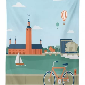 stockholm sweden bicycle 3d printed tablecloth table decor 2574