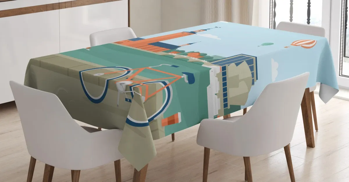 stockholm sweden bicycle 3d printed tablecloth table decor 7155