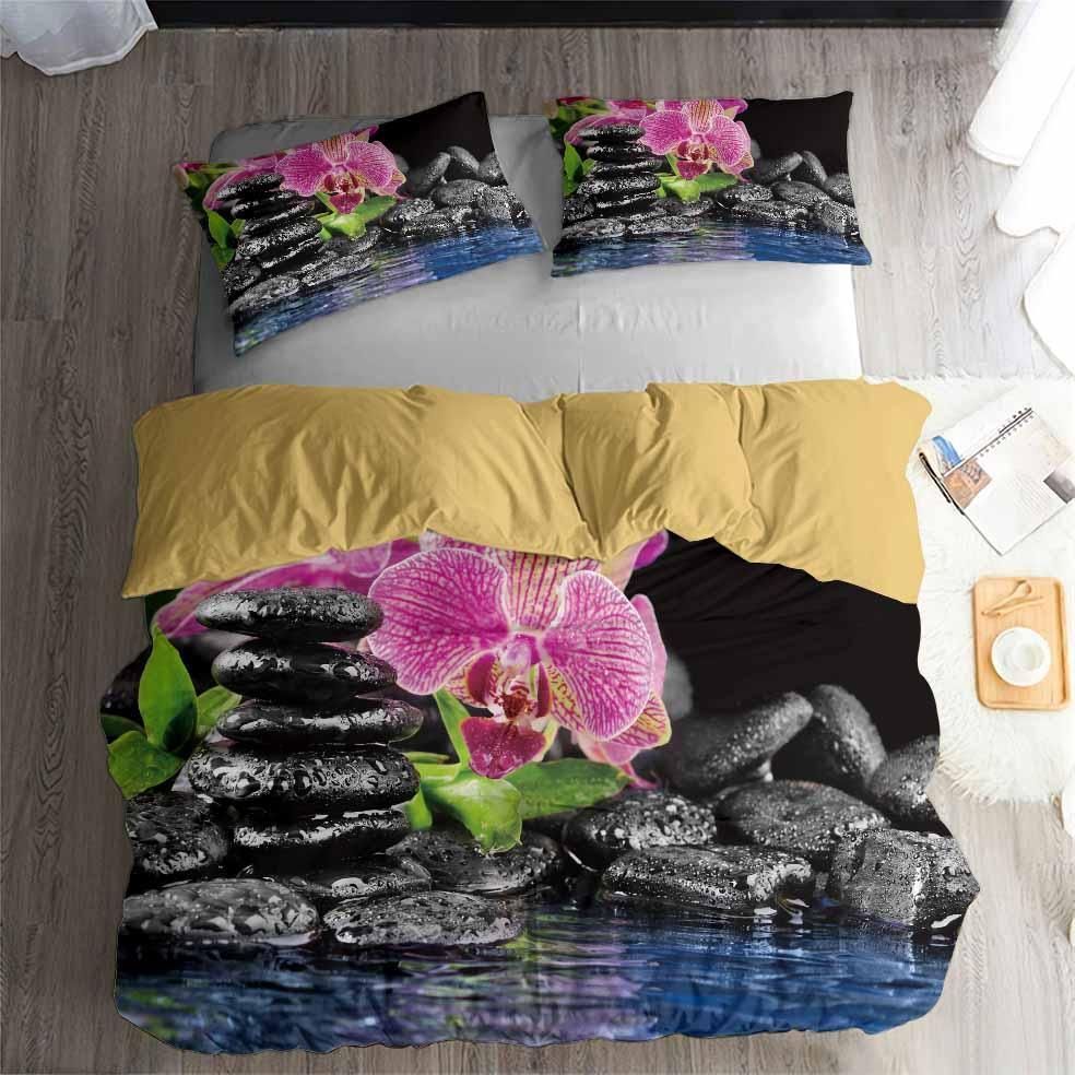 Stone Orchids Printed Bedding Set Bedroom Decor stone orchids printed bedding set bedroom decor 8584